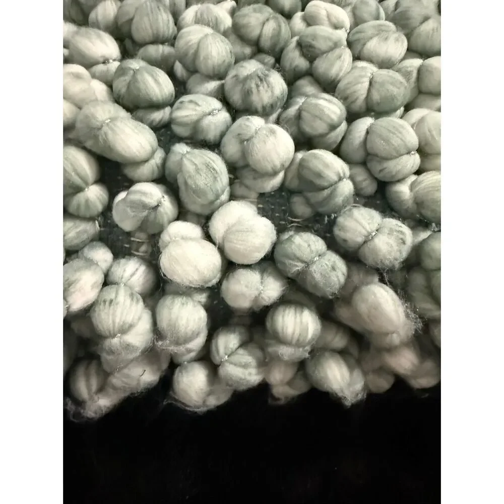 UGG Arielle Hug Pillow minty green blue lumbar yarn tufted